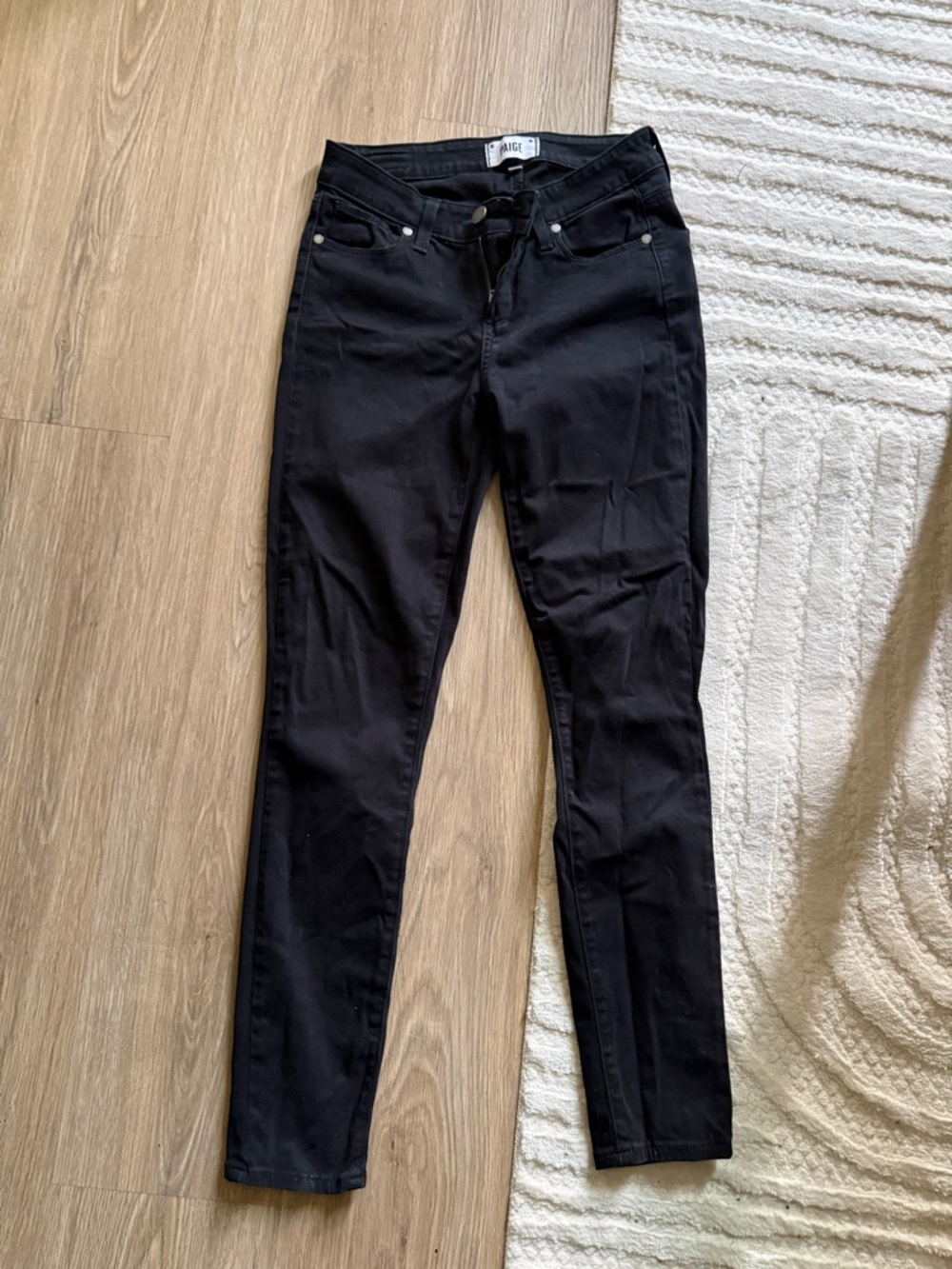 PAIGE Jet Black Slim Jeans